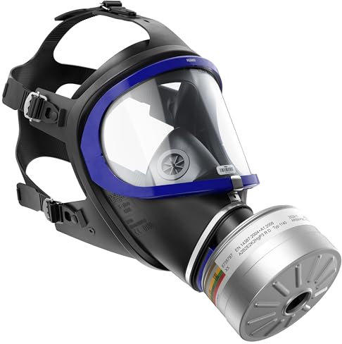 Dräger X-plore 6300 Masque intégral de protection respiratoire avec filtre A2B2E2K2 HG P3 R D de filetage Rd40, masque à gaz pour des travaux chimiques et construction