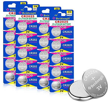 CR2025 3V Lithium Knopfzellen CR 2025 Batterien 20 Stück【5 Jahre Garantie】 (cr2025-20)