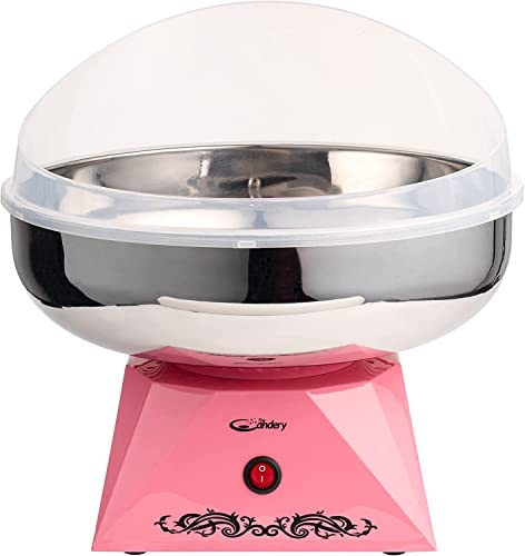 Cotton Candy Machine with Stainless Steel Bowl 2.0 - Cotton Candy Maker, 10 Cones & Sugar Scoop - Nostalgic Household Cotton Candy Machine for Kids, Birthday Party - Use with Floss Sugar, Hard Candy-