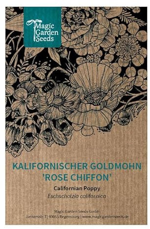 Amapola de California “Rose Chiffon” (Eschscholzia californica) 20 semillas de planta anual de floración continua sin complicaciones