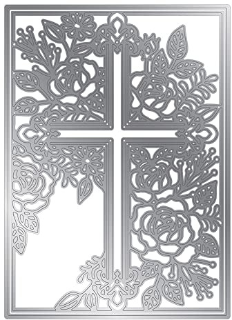 Scrapbooking Dies, Matrice de Découpe de l'arrière-Plan Sunrise, Noël Découpage Pochoir Moule à Gabarit en métal, Fleurs Dentelle Cutting Dies Album de Scrapbooking Outil de Gaufrage