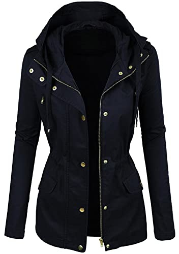 HASHOOB TRADING FZE Manteau Parka pour femmes, veste légère à capuche pour printemps et été, manteau d'extérieur, veste 100% coton
