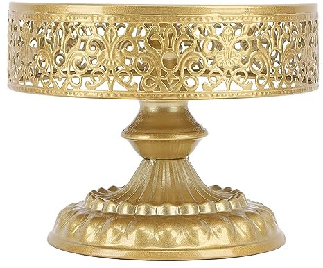 Soporte Redondo Para Postres, Soporte Dorado Para Tartas, Soporte Brillante Para Tartas, Soporte Decorativo De Metal Para Tartas, Mesa De Postre, Soporte Para Magdalenas(6x8in)