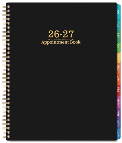2026-2027 Appointment Book - Daily Planner 2026-2027 from Jul. 2026 - Jun. 2027, 30-Minute Interval, Weekly Appointment Planners with Colorful Tabs, 8.5 x 11