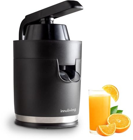 Innoliving Spremiagrumi Elettrico Potente con Leva INN-884/INN-885, Silenzioso, Facile da Usare e Pulire, Ideale per Succo di Agrumi, Design Compatto e Moderno (PLASTICA CON LEVA)
