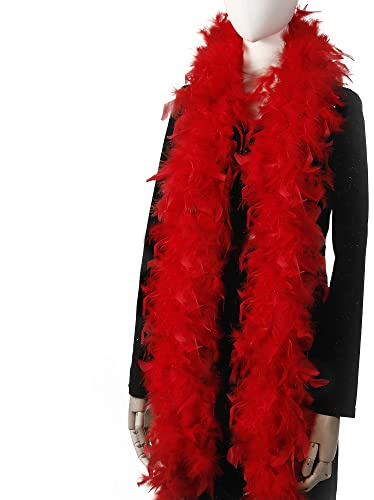 Larryhot - Boa di piume di tacchino, 60 g, 1,8 m, per feste, Natale, centrotavola per matrimoni, costumi, concerti, decorazioni per animali domestici e per la casa, 80G