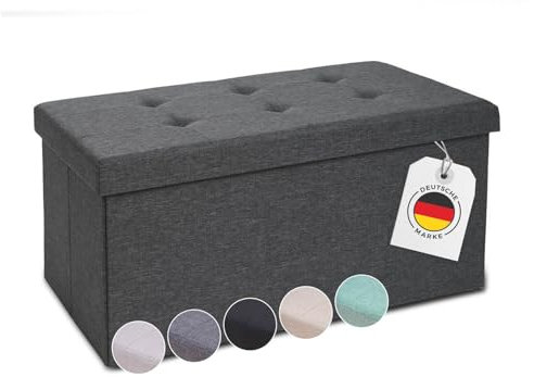 Blumtal Banc de Rangement + 2 boîtes supplémentaires - Banc de Chambre 76x38x38 cm - Anthracite
