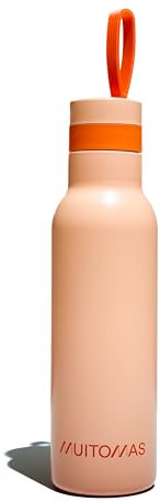 Muitomas Borraccia Termica 500ml - Leggera e Portatile in Acciaio, Design Elegante con Chiusura Ermetica - Colore Peach Fuzzy
