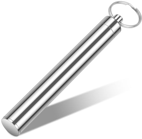 Notoke 1-Pack Travel Toothpick Holder, Portable Metal Case with 10PCS Reusable Titanium Toothpicks - Eco-Friendly Pocket Toothpick Container for Purse, Handbag, Outdoor Camping & Daily