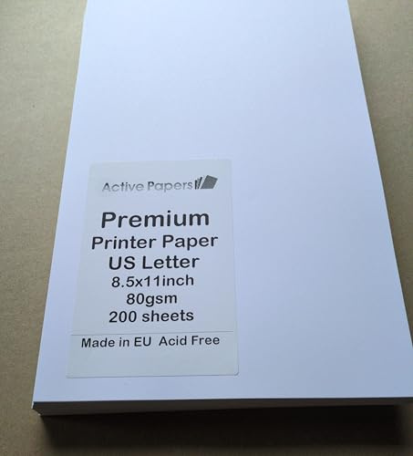 Vitt skrivarpapper 80 gsm 8,5 x 11 tum 200 ark US brevstorlek