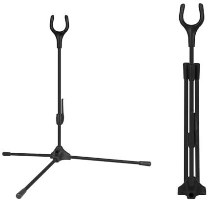 MiOYOOW Bogenständer für Bogenschießen, Faltbarer Langbogenhalter, Recurvebogen Halterung mit Rutschfester Basis für Recurvebogen Compoundbogen