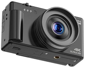 Fotocamera Digitale 4K, 72MP Autofocus Macchina Fotografica Digitale per Vlog con scheda di da 64G Zoom Digital 18X, Fotocamera Compatta con schermo ribaltabile da 2,8'' a 270° per Principianti Nero