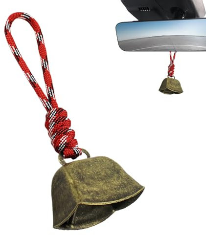 Hobngmuc Kuhglocke zum Weiden – Rustikale Kuhglocken aus Kupfer mit klarem Klang und Umhängeband – Metallornament für Outdoor-Camping, Bauernhöfe, Ranches, Refer to description, Metall, Uni