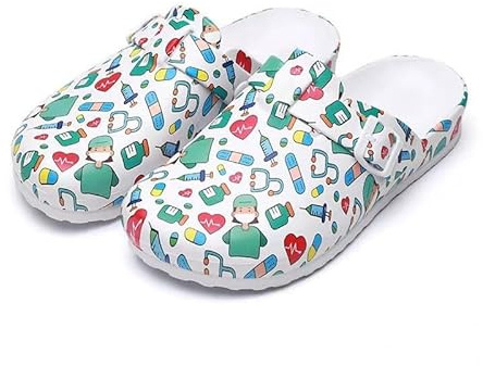 Chaussures Médicales EVA Sabots Infirmiers Antidérapants pour Femmes, Sabots Médecins Laboratoire Chirurgie, Pantoufles de Travail, Confortables et Imperméables pour Hôpital Plage(Doctor,38 EU)