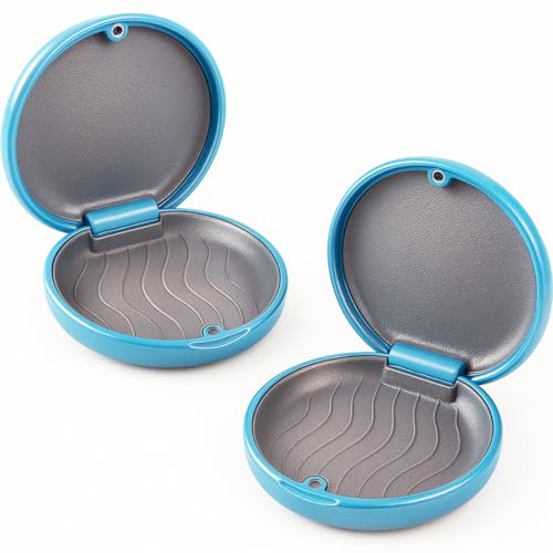 Jecdfs Lot de 2 boîtes invisalign (bleu clair) – Boîtes de rangement pour dispositifs orthodontiques et protecteurs buccaux – Pratiques, hygéniques et faciles à transporter