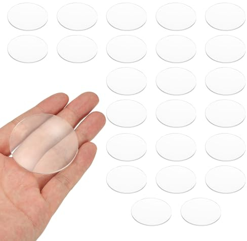 PATIKIL 24-pack biconvex lins, 50 mm dia. 180 mm brännvidd sfäriska optiska linser förstoringsglas pappersvikt akryl dubbel konvex för gör-det-själv kontorsskrivbord hem vetenskap experiment teleskop