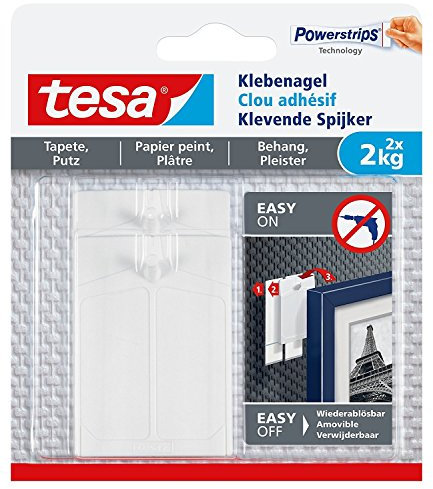 tesa Klebenagel für Tapeten und Gips 1kg, 2er Pack
