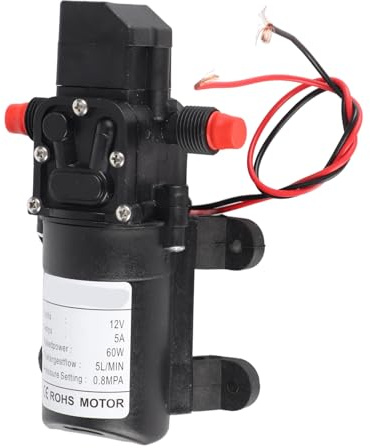 Bomba agua 12V Bomba de Lavado de Autos a Alta Presión 115 psi 5 lpm Bomba de Agua Autocebante de Diafra a para Caravana Camping Barco Jardín Marino