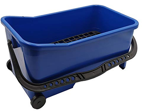 DEWEPRO® Seau de lavage 16 l avec 2 roues et tamis de fond