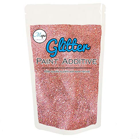 Mopa Crafts Aditivo para pintura de emulsión de oro rosa, 100 g, para uso con paredes interior/exterior, techo, madera, metal, barniz, muerto, mate, brillo suave o pinturas de seda