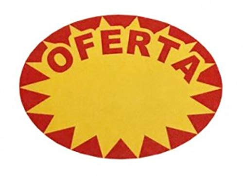 500 Etiquetas adhesivas OFERTA, perfectas para poner precios. En tamaño 60x43, impresas en rojo/amarillo, y texto OFERTA. Suministradas en rollo