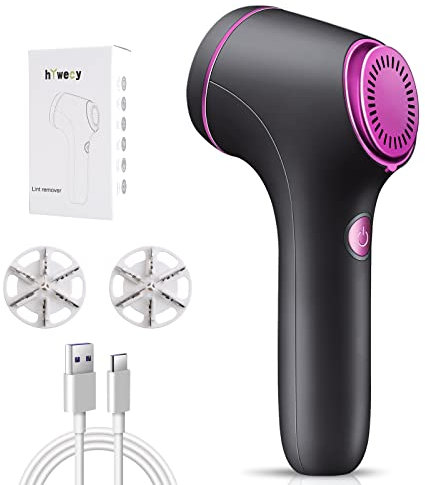 Fabric Shaver and Lint Remover - Rechargeable Fabric Remover, Sweater Shaver for Clothes and Furniture Adapter or Sweater Shaver Removing Fleece Fuzz (Balck)