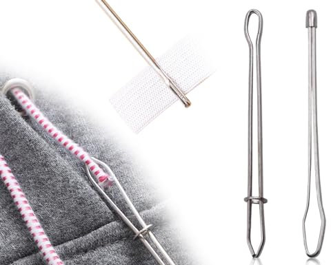 KAPSING 2 Pezzi Aghi da Tirare Coulisse Aiuto per Infilare Pinzetta Pinzetta Corda Elastica Aghi da Tirare Fascia Elastica Infila Strumento per infilare per Fai da Te