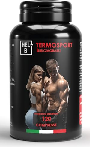 Termosport | Brucia Grassi Potente e Veloce con Arancio Amaro, Guaranà e Carnitina | Dimagrante Forte per Donna e Uomo | Acceleratore del Metabolismo | 120 Compresse | HEL-B