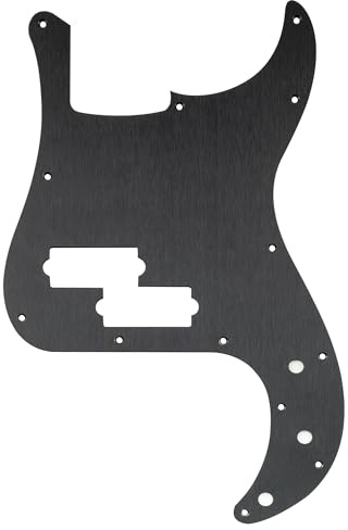 Musiclily Ultra 13 Fori Alluminio Anodizzato P-Bass Battipenna Pickguard per American Fender Standard Precision Bass 4 Corde, Nero