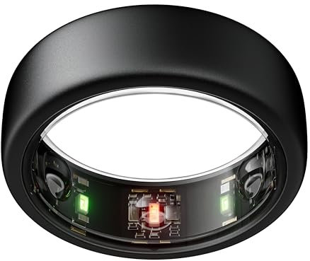 Oura Gen3 Horizon Smart-Ring - Größe 12, Stealth | Wearable für Schlaf-, Herzfrequenz- und Fitnesstracking - Bis zu 7 Tage Akkulaufzeit - Kompatibel mit iOS/Android - Bestimme deine Größe vor dem Kauf