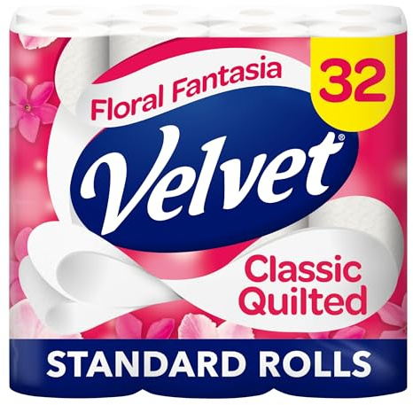 Velvet Classic Quilted Floral Fantasia Toilet Roll 32 Rolls
