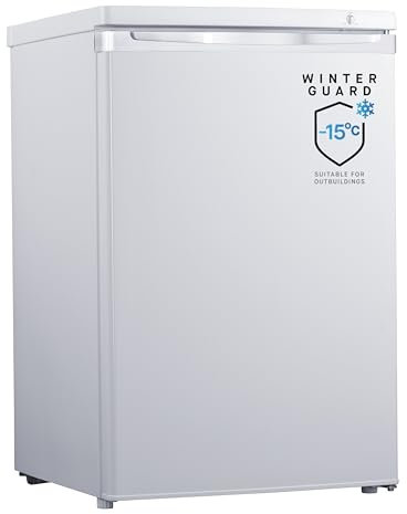 Teknix UC55F5W Freestanding Undercounter Freezer - 55cm Width / 91 Litre Capacity - Suitable for Outbuildings - 4 Large Compartments - 4 Star Freezer Rating - White
