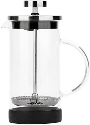 JATA HOGAR HCAF1160 - Cafetera Francesa. Prensa Francesa. Cafetera émbolo. Tetera y Espumadora. 600 ml. Vidrio Borosilicato. Resistente al calor. Filtro acero inoxidable. Cafés, infusiones, espumas