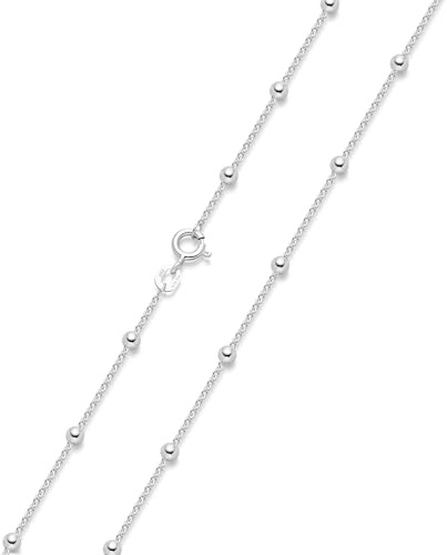 Damenkette Silber 925 Kugeln Silberkette Kugelkette K118-55cm