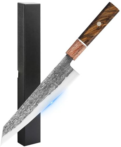 pobowlgarls Professional Japanese Chef Knife, Kitchen High Carbon Ultra Sharp Chefs Knife with Ergonomic Handle Cooking Knife for Cuttting Meat Vegetables Premium Giftbox (8 inchUtility Knife)