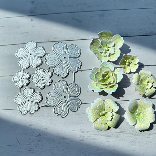 arriettycraft 3D blommor metall stansning för korttillverkning, julblommor skärning schabloner för gör-det-själv scrapbooking album dekorativ prägling papper matris för korttillverkning
