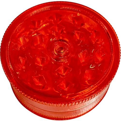 TEQY Grinder für Gewürze und Tabak. Grinder aus Kunststoff zum Zerkleinern von Tabak und jedem Gewürz (rot)