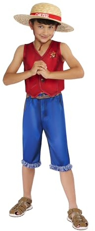 RUBIE'S Déguisement Luffy pour enfant 9-10 Ans sous licence officielle Netflix One Piece Série