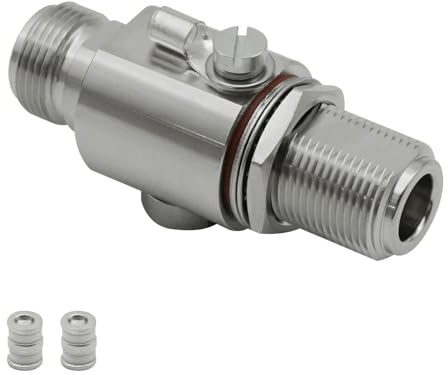 Pararrayos tipo N, 0 a 6 GHz 50 ohm, protector de sobretensiones para 3G, 4G, LTE, GPS, 2.4 GHz/5 GHz 900 MHz, radio jamón otro sistema de comunicación por satélite (N-F/N-F+2 tubos de gas)