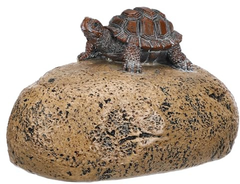 Falso sasso nascondiglio, Portachiavi a forma di tartaruga, da esterno, in resina multicolore