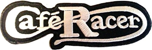 B2SEE Écusson Brodé appliqué Coudre Vintage Biker Motard Moto Patch Badge Cafe Racer thermocollant Cafe Racer 12 x 3 cm