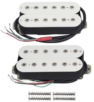 FLEOR Alnik 5 Überdrehter offener Stil Humbucker-Tonabnehmer Doppelspulen-Humbucker-Hals- und Steg-Tonabnehmer-Set Doppelspulen-Humbucker-Tonabnehmer für E-Gitarre -Weiß
