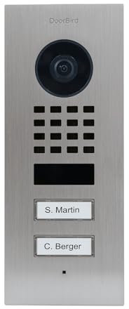 DoorBird D1102V Unterputz IP Video Türstation für 2 Wohn-/Gewerbeeinheiten | Video-Türsprechanlage mit 2 Ruftasten, WLAN, Bluetooth, HD-Video, Bewegungssensor, in Edelstahl V4A