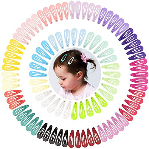 100 Stück Baby Haarspangen Mädchen Haarklammern Klein, Bunt Mini Baby Haarclips, Kinderschmuck Haarschmuck Snap Hair Clips Colorful in 20 Farben Haar Accessoire für Kinder & Damen（3cm） (Mehrfarben)