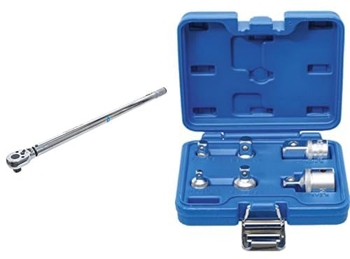 BGS Diy 9576 | Drehmomentschlüssel | 20 mm | 140-980 Nm | Drehmoment-Schlüssel & BGS 199 | Adapter-Satz | 6-tlg. | 1/4 auf 3/8, 3/8 auf 1/4, 3/8 auf 1/2, 1/2 auf 3/8, 1/2 auf 3/4