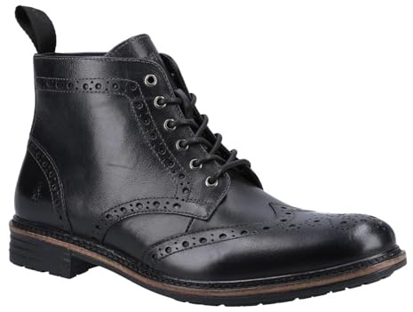 Hush Puppies Joshua Brogue Bottes pour Homme, Noir, 43 EU