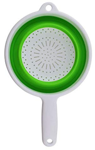 EUUDROBY Drainage Basket Creative Thickening Handle Folding Water Filter Basket Kitchen Drain Basket Vegetable Basin Retractable Water Sieve Basket(Green)