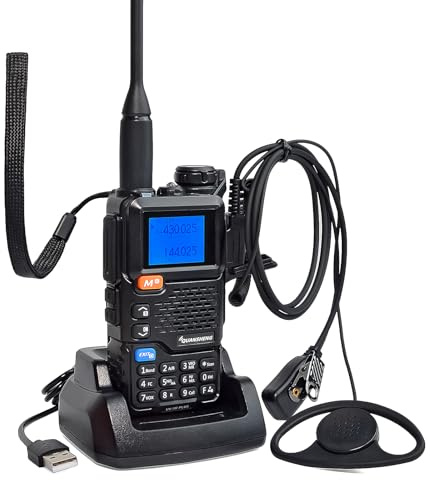 Quansheng UV5R Plus VHF UHF 5 W Walkie Talkie Laddare uppladdningsbara batterier tvåvägsradio med öronsnäcka för vandring camping resor