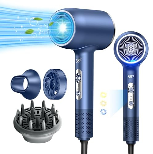 Föhn,Fön,loevely pink 2400W Haartrockner Ionen,für Schnelles Trocknen, Haartrockner mit Diffusor-Konzentrator-Haarpflege-Düse, Konstante Temperatur,profi Haarföhn für Familie und Salon