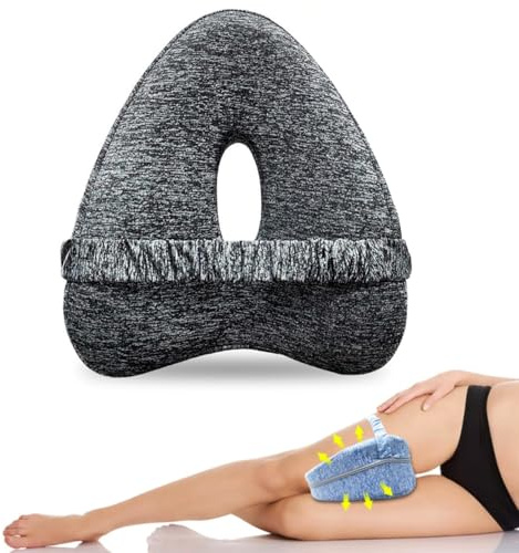 Almohada de alineación, almohadas de alineación para dormir de lado, alivio del dolor de ciática, alivia el dolor de cadera y ciática, almohada para mejorar las piernas, disfruta de un sueño de